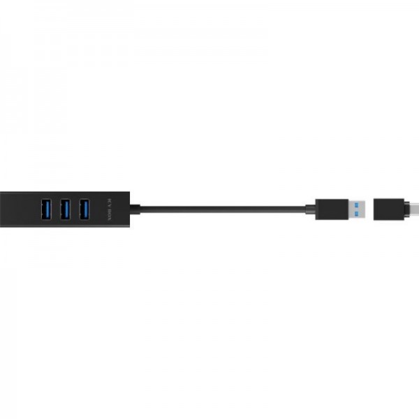 IcyBox IB-HUB1419-LAN USB-A/C mrežna kartica in 4-portni HUB