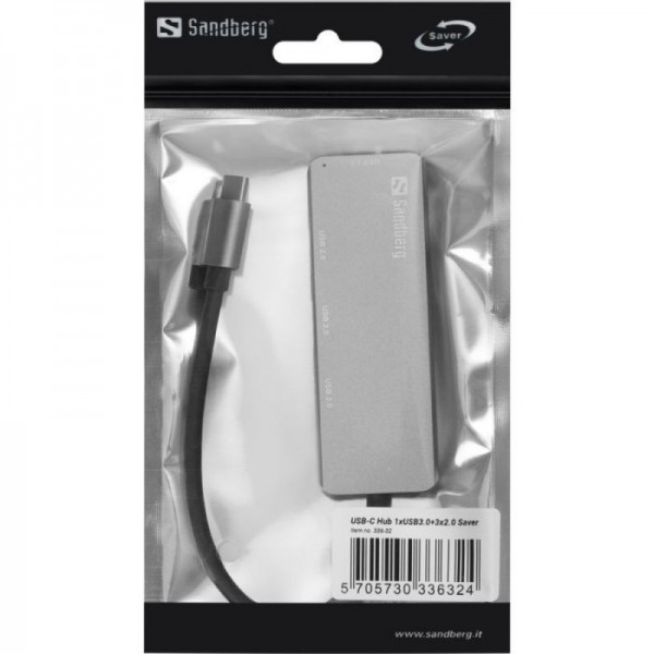 Sandberg USB-C Hub 1xUSB3.0+3X2.0 SAVER vozlišče