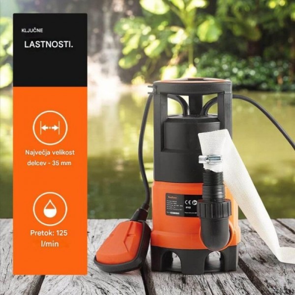 VonHaus 400 W odtočna vodna črpalka z 8 m cevjo VonHaus 400 W odtočna vodna črpalka z 8 m cevjo