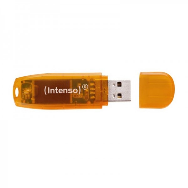 Intenso 64GB Rainbow Line USB 2.0 spominski ključek - Oranžen