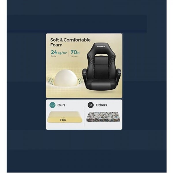 SONGMICS Gaming stol črn OBG38BKV1