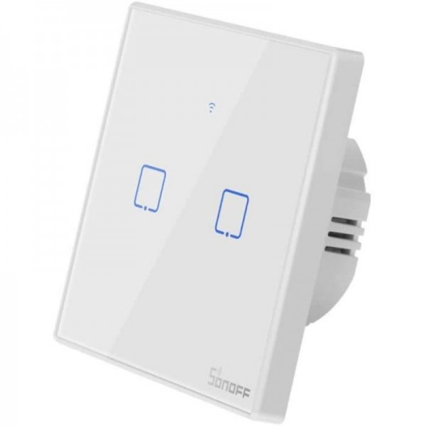 SONOFF pametno stensko stikalo Wi-Fi + RF433 dvojno T2EU2C-TX