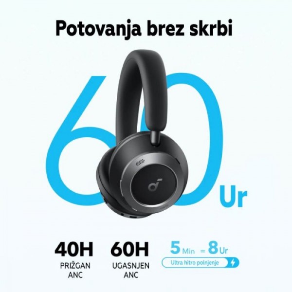 Anker Soundcore Space One Pro naglavne brezžične slušalke, črne