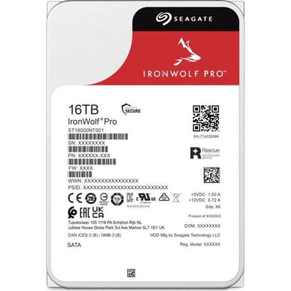 Seagate 16TB IronWolf PRO 3,5" SATA 6Gb/s 7200rpm 256MB HDD disk