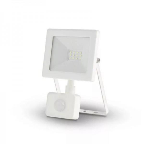 Asalite LED Bela Slim Reflektor 10W 4500K (900 lumnov) + Senzor