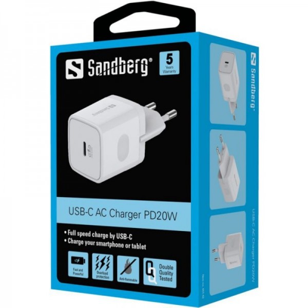 Sandberg USB-C AC Charger PD20W EU polnilnik