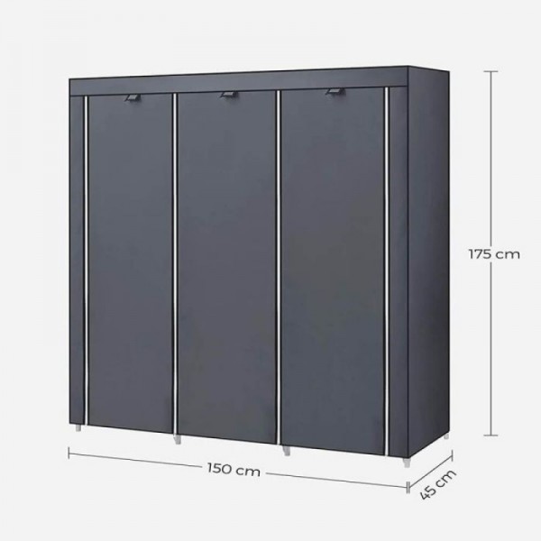 SONGMICS platnena garderobna omara, siva, RYG12G