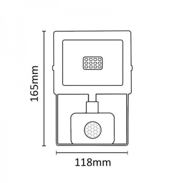 Asalite LED Bela Slim Reflektor 10W 4500K (900 lumnov) + Senzor