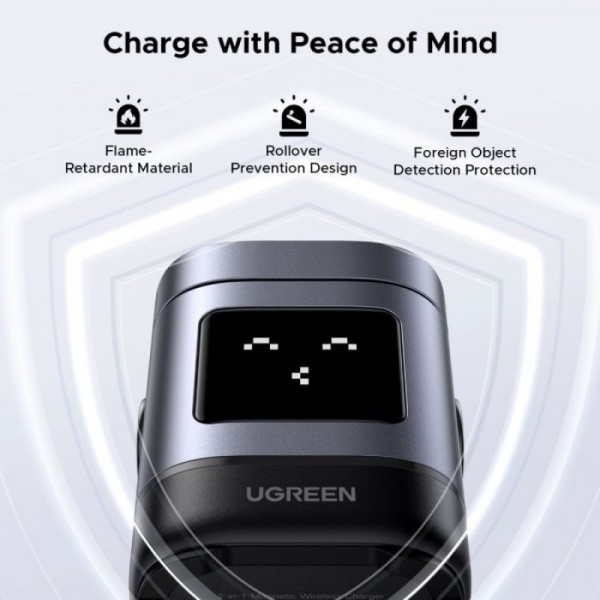 Ugreen Uno 2-in-1 magnetni brezžični polnilnik 15W