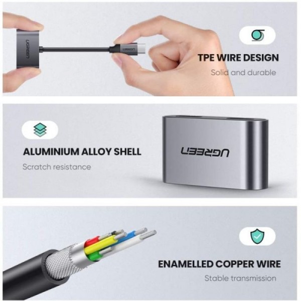 UGREEN USB-C v dvojni USB-C Adapter 2v1 - box