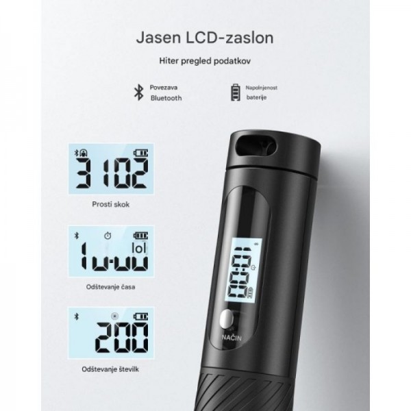 RENPHO Smart Jump Rope – brezžična preskakovalna vrvica z nasadkom