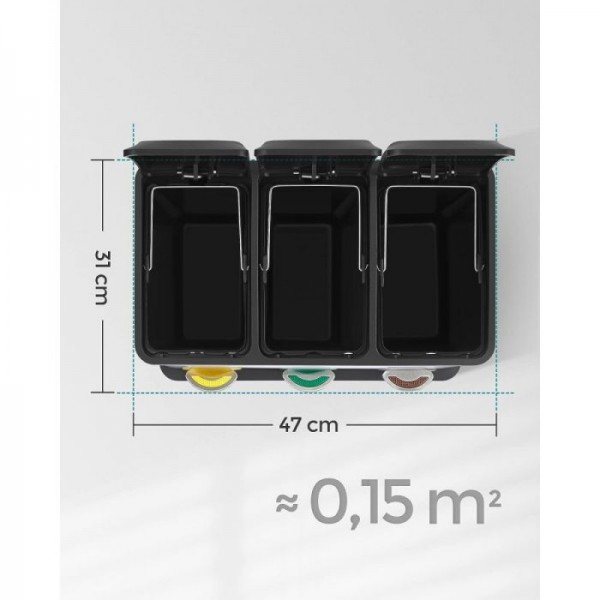 SONGMICS koš za ločevanje odpadkov 24L, LTB24L