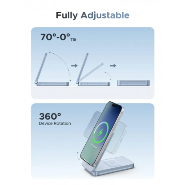 Ugreen 2-in-1 MagSafe brezžični polnilnik Qi2 25W