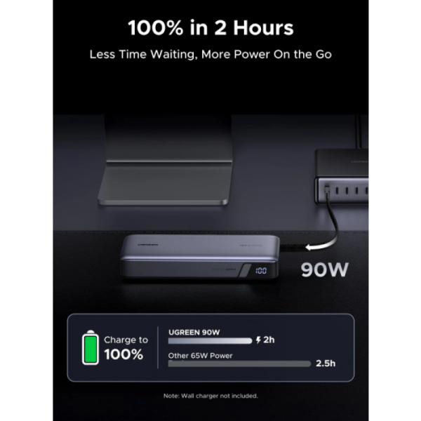 Ugreen 165W 25000mAh prenosna baterija z vgrajenim kablom Ugreen 165W 25000mAh prenosna baterija z vgrajenim kablom