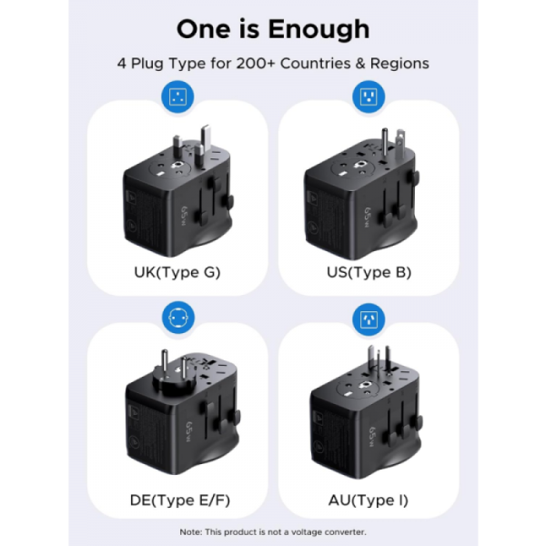 Ugreen 65W univerzalni potovalni adapter