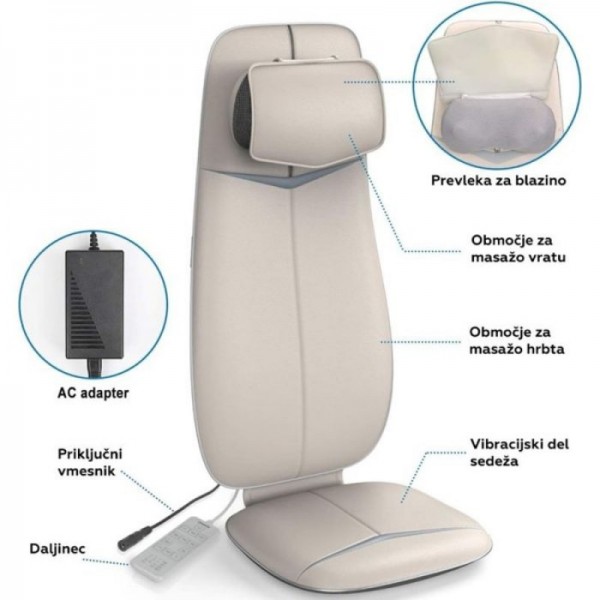 RENPHO Ergonomska masažna blazina za hrbet, vrat in glavo bež