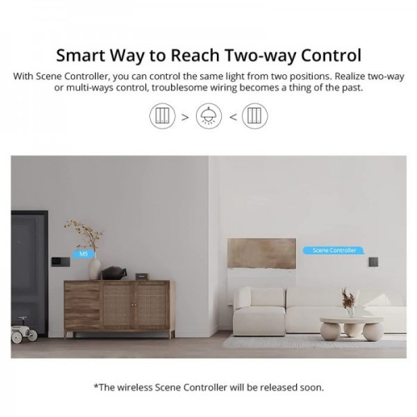 SONOFF pametno stensko stikalo Wi-Fi M5-1C-80, enojno