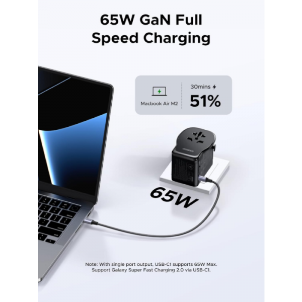 Ugreen 65W univerzalni potovalni adapter