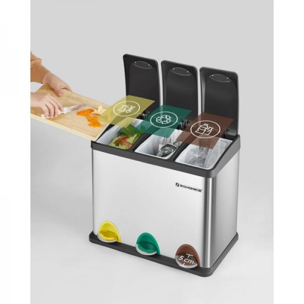 SONGMICS koš za ločevanje odpadkov 24L, LTB24L