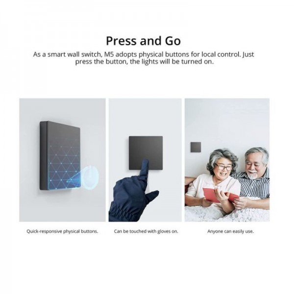 SONOFF pametno stensko stikalo Wi-Fi M5-1C-80, enojno