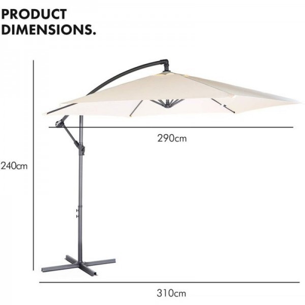 VonHaus 3M senčnik samostoječi UV30+ bež