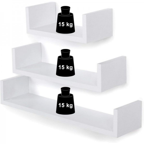 SONGMICS komplet 3 plavajočih polic 40 -35 -30cm SONGMICS komplet 3 plavajočih polic 40 -35 -30cm