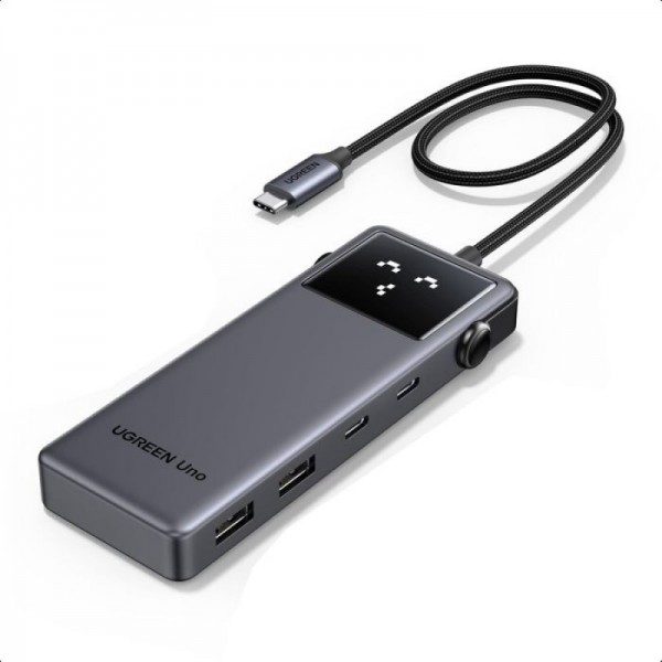 Ugreen Uno 6v1 USB-C hub z 10Gbps USB-C in USB-A ter 4K@60Hz HDMI izhodi Ugreen Uno 6v1 USB-C hub z 10Gbps USB-C in USB-A ter 4K@60Hz HDMI izhodi