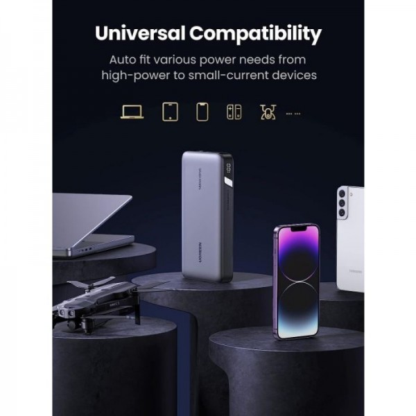Ugreen 145W 25000mAh Prenosna baterija za prenosni računalnik s tremi vrati Ugreen 145W 25000mAh Prenosna baterija za prenosni računalnik s tremi vrati
