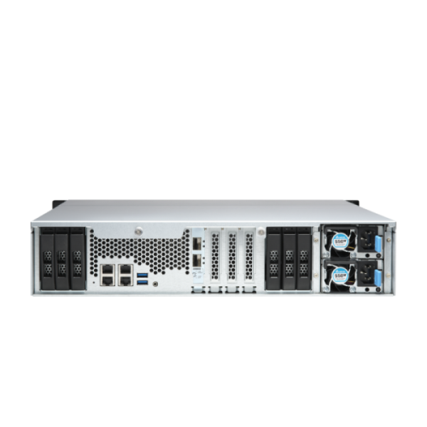QNAP NAS strežnik za 12 diskov, 2U, Xeon, 32GB ram, 2x 10GbE SFP+