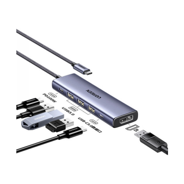 Ugreen 5-v-1 USB-C Hub (100 W PD, 4K@60Hz Displayport)