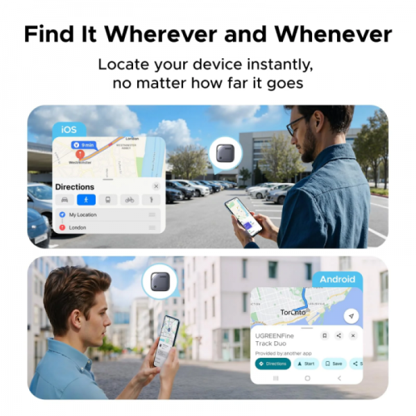 UGREEN Finder Pro bluetooth sledilnik za iOS in Android 4-kosi
