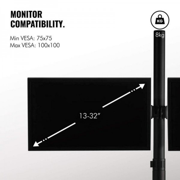 VonHaus namizni nosilec za 4 monitorje do 32 VonHaus namizni nosilec za 4 monitorje do 32