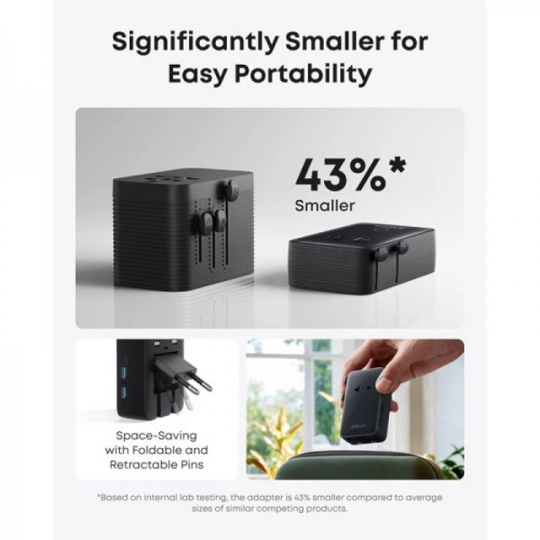 Anker Nano potovalni adapter 5v1, 20W, črn Anker Nano potovalni adapter 5v1, 20W, črn