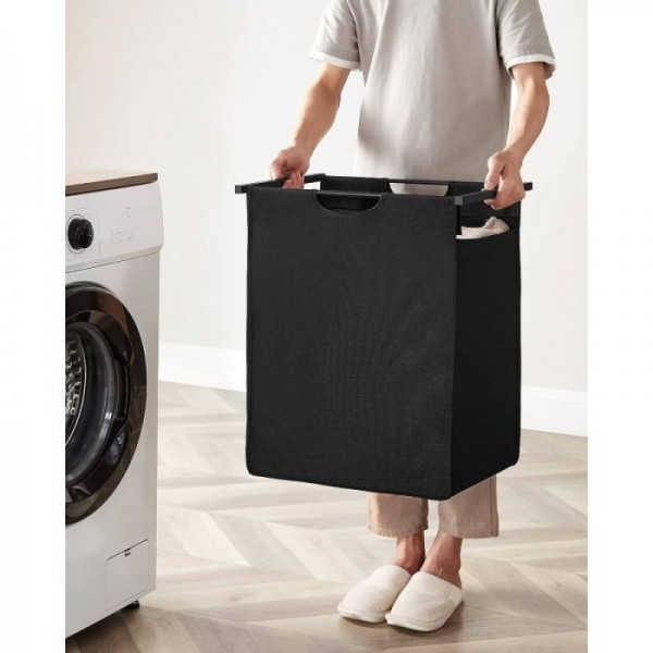 VASAGLE košara za perilo, rustikalno rjavo-črna, BLH101B01