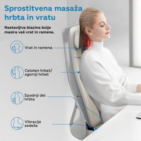 RENPHO Ergonomska masažna blazina za hrbet, vrat in glavo bež
