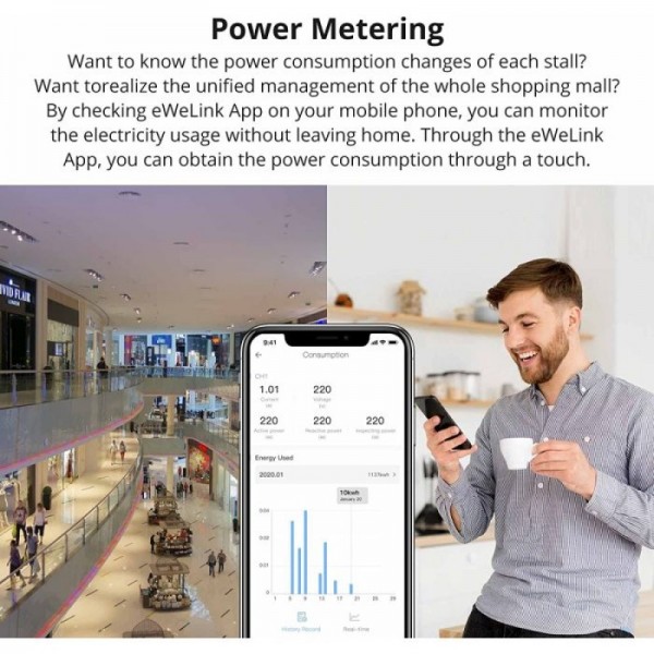 SONOFF pametno stikalo Wi-Fi za merjenje porabe energije SPM-MAIN SONOFF pametno stikalo Wi-Fi za merjenje porabe energije SPM-MAIN