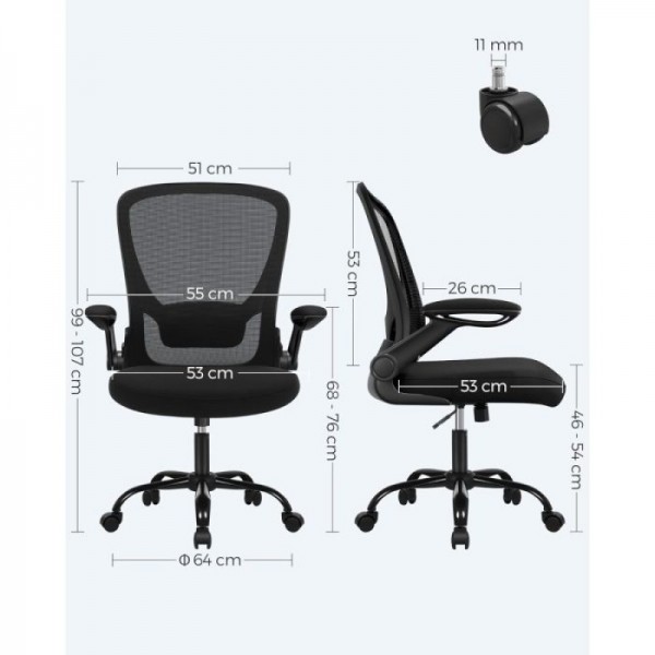 SONGMICS pisarniški stol OBN37BKV2