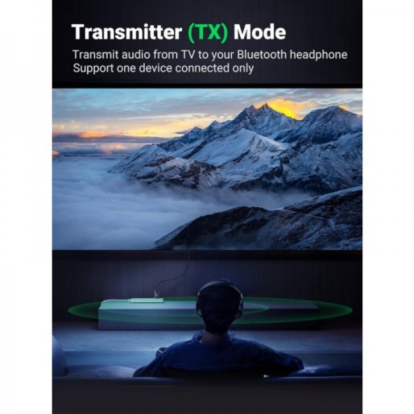 UGREEN bluetooth 5.1 brezžični oddajnik/sprejemnik 2v1 za TV, Domači avdio sprejemnik, Avtoradio,...