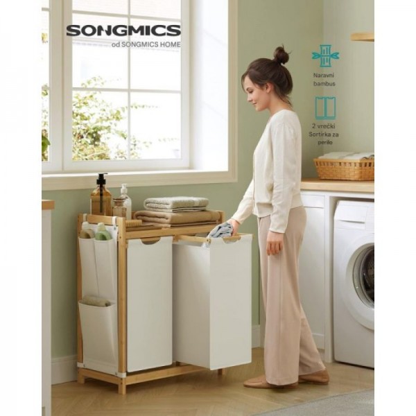SONGMICS košara za perilo črna 2/1 100L SONGMICS košara za perilo črna 2/1 100L