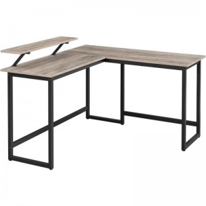 VASAGLE L-oblika računalniška miza v barvi greige/črna