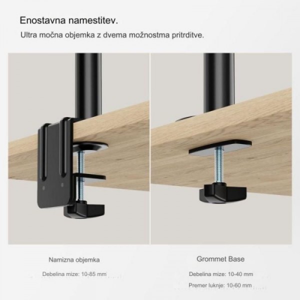 VonHaus trojni namizni nosilec do diagonale 27 plinska vzmet