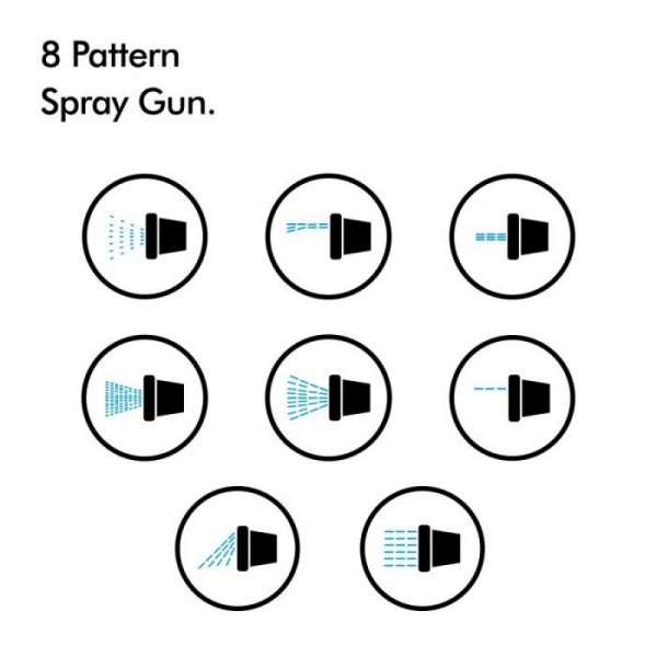 VonHaus stenski nosilec za cev 30m auto Roll-Up 8-funkcijska razpršilna pištola