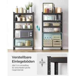 SONGMICS Regal 30 x 75 x 150 cm rjavo-črna,GLR030B21