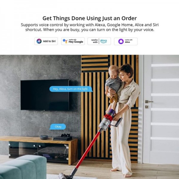 SONOFF pametno stensko stikalo Wi-Fi M5-2C-80, dvojno