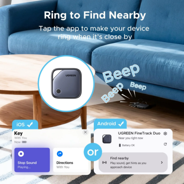 UGREEN Finder Pro bluetooth sledilnik za iOS in Android 4-kosi