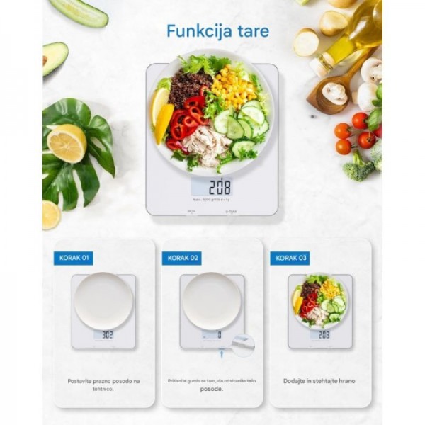 RENPHO Pametna prehranska tehtnica Smart Nutrition Scale - BLE - 3AAA