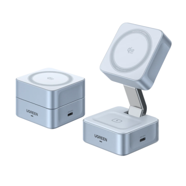 Ugreen 2-in-1 magnetni brezžični polnilnik Qi2 25W