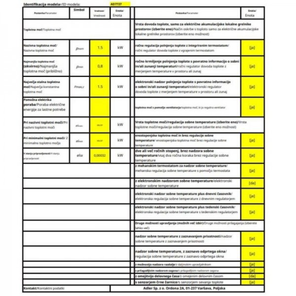 Adler Keramični grelnik LCD z daljinskim upravljalnikom AD 7727 Adler Keramični grelnik LCD z daljinskim upravljalnikom AD 7727