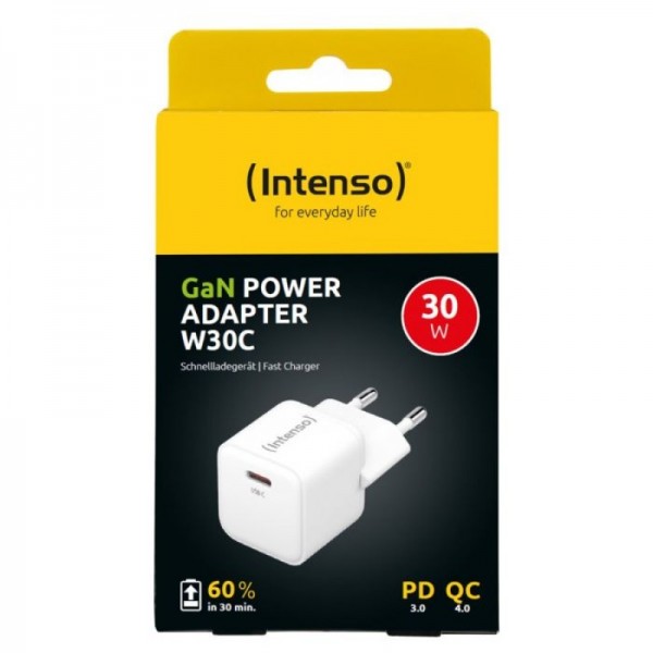 Intenso 30W GaN napajalnik s priključkom USB-C W30C Intenso 30W GaN napajalnik s priključkom USB-C W30C