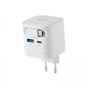 Intenso 65W GaN napajalnik z vgrajenim kablom USB-C, bel